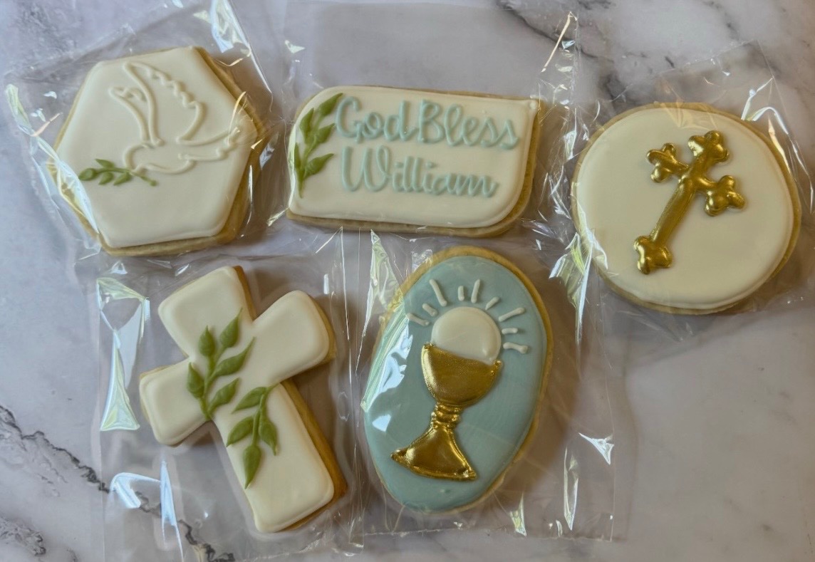 Custom decorated cookies by Kicker Konfections