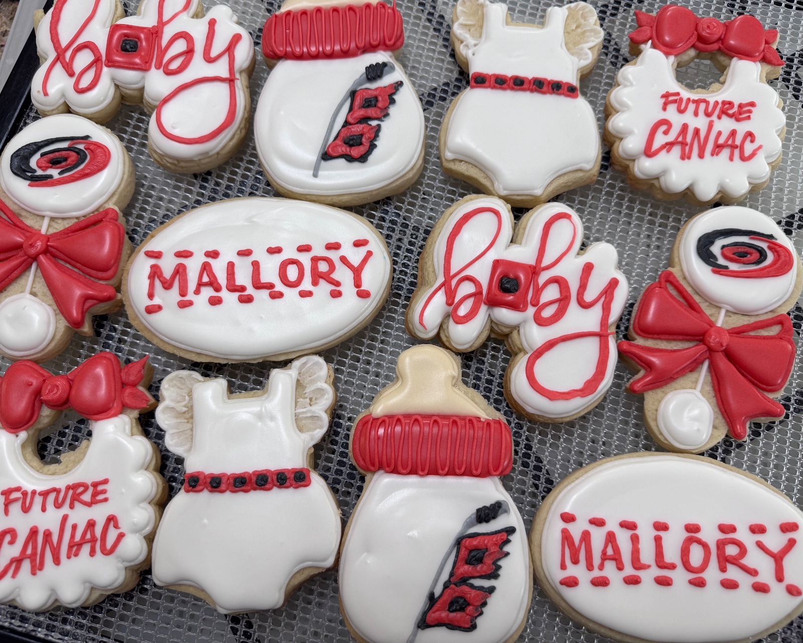 Custom decorated cookies by Kicker Konfections