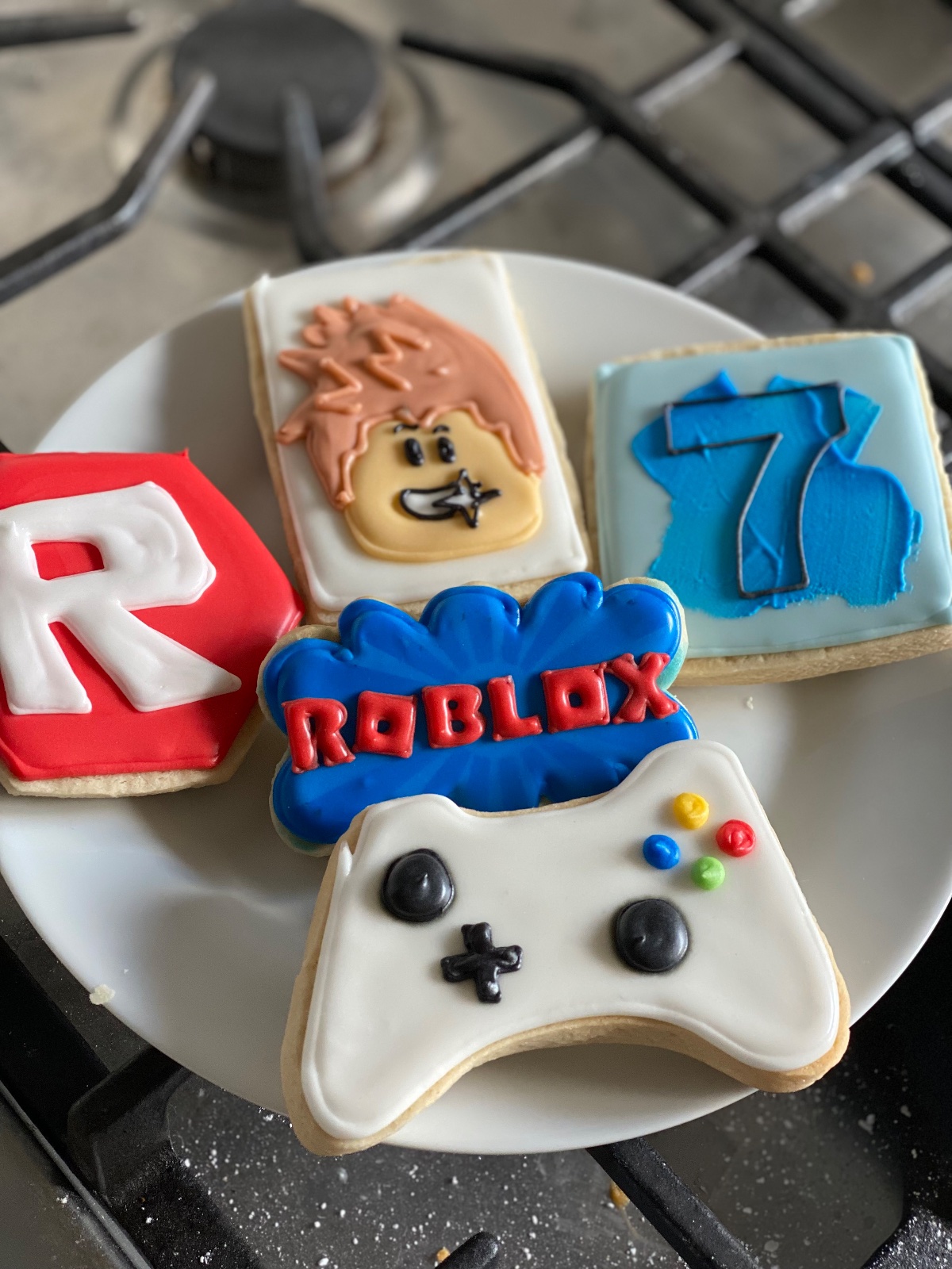 Custom decorated cookies by Kicker Konfections