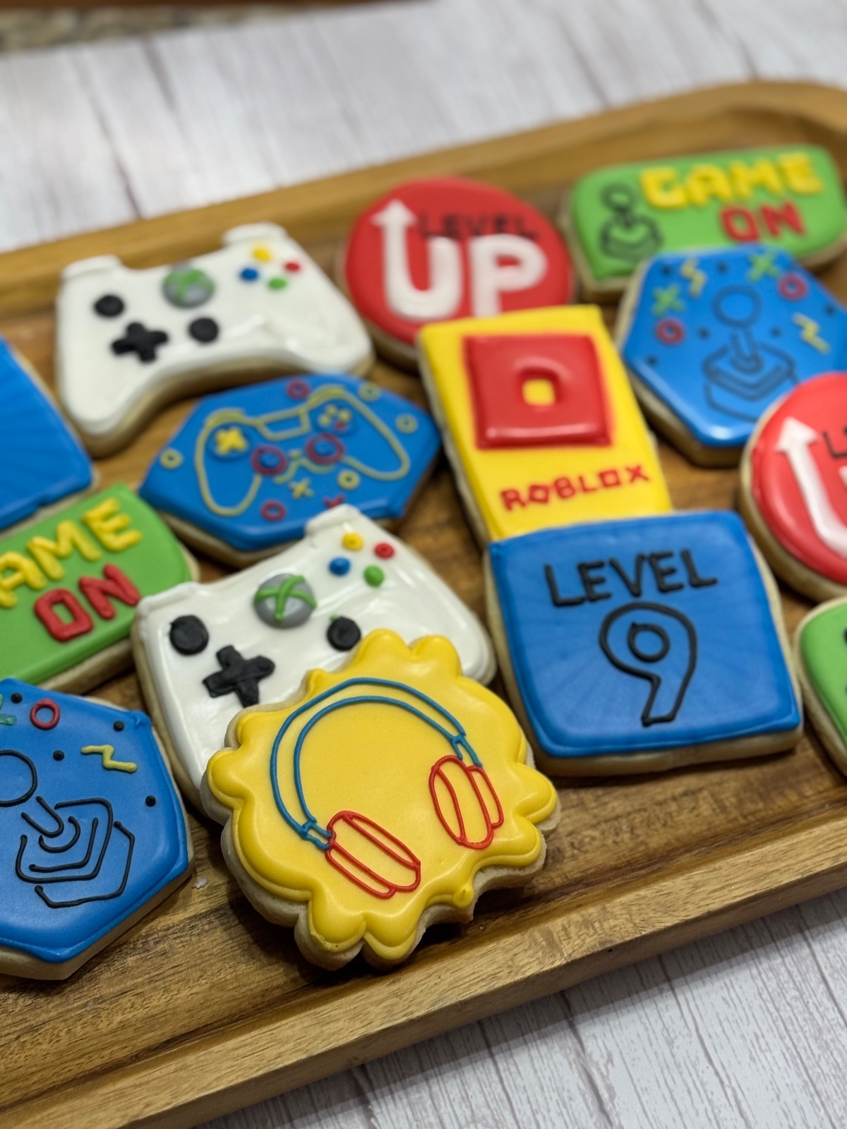 Custom decorated cookies by Kicker Konfections