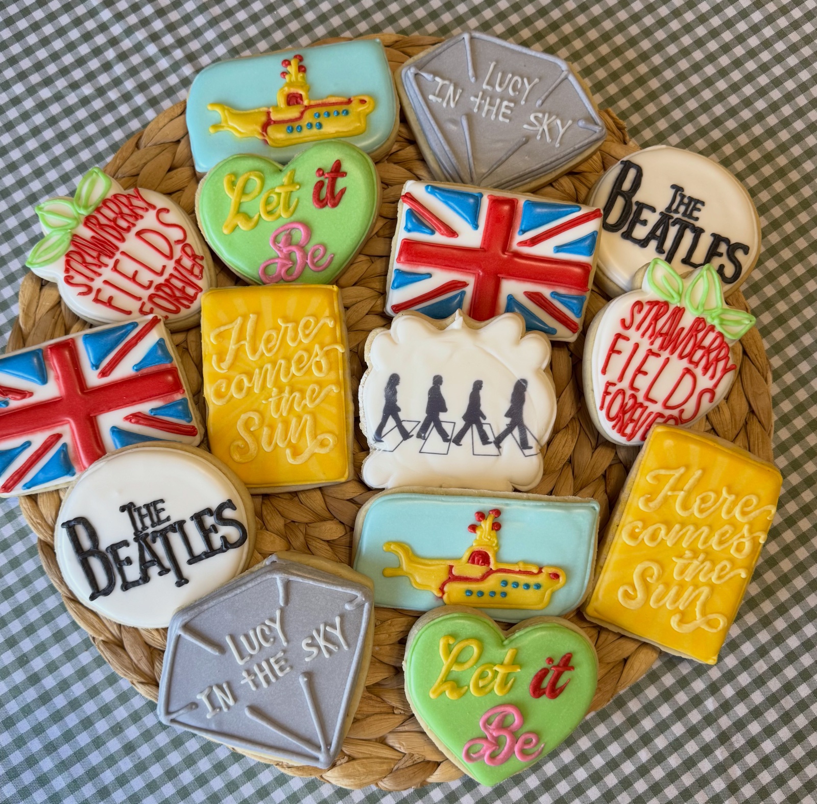 Custom decorated cookies by Kicker Konfections